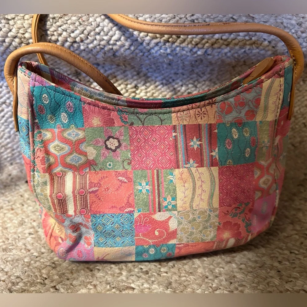 Vintage Fossil Genuine Leather Colorful Patchwork Crossbody Bag - Picture 3 of 16